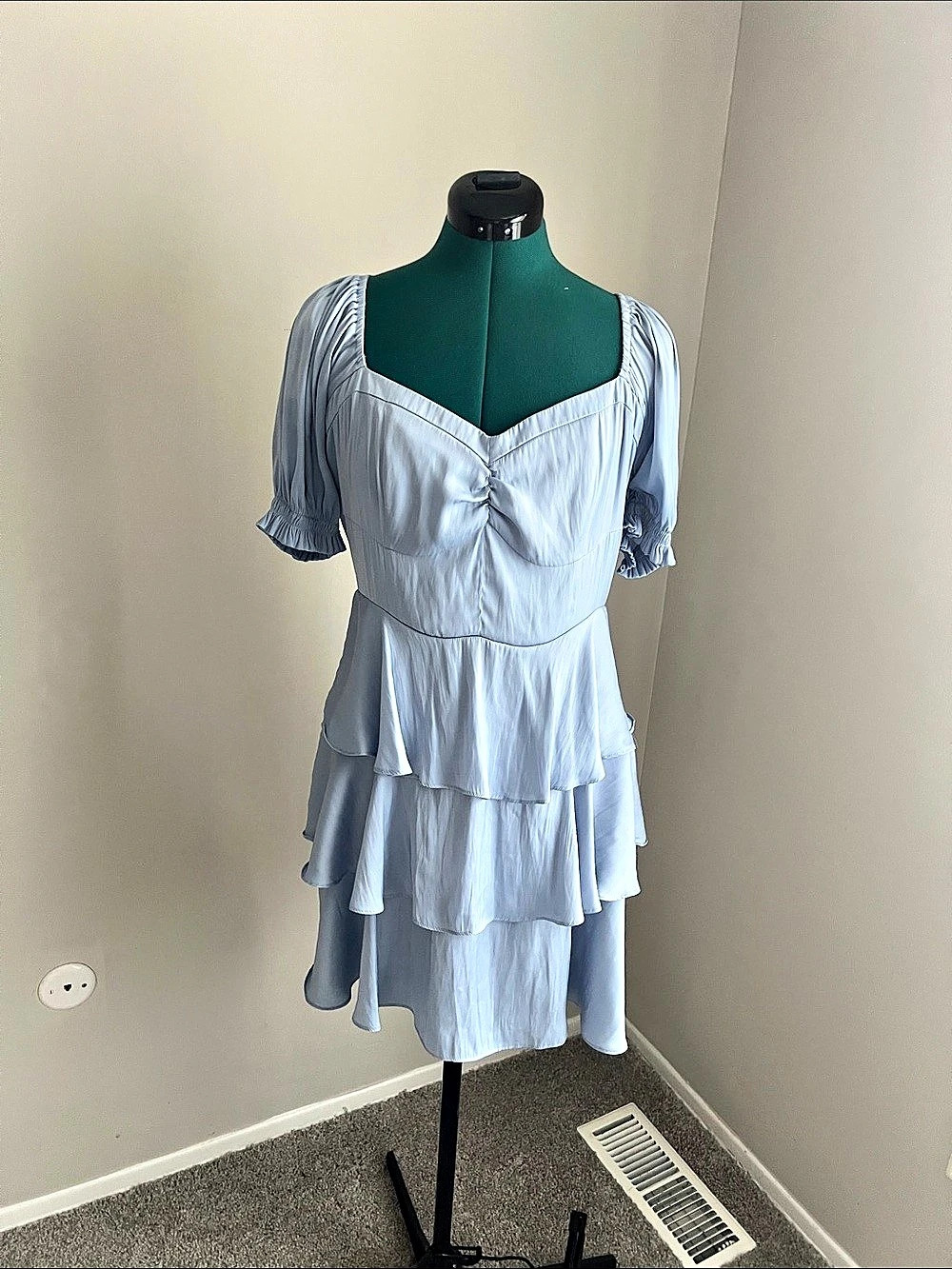 Altar'd State Tiered Mini Dress in Blue Like New